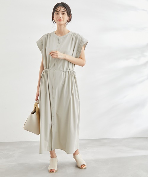 ROPE' PICNIC（ロペピクニック）の「撥水加工/ドロストデザインワンピース（ワンピース・レディース・チャコールグレー/ブルー/ベージュ系その他・38）」の6枚目の写真