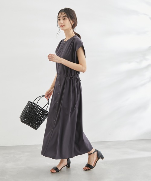 ROPE' PICNIC（ロペピクニック）の「撥水加工/ドロストデザインワンピース（ワンピース・レディース・チャコールグレー/ブルー/ベージュ系その他・38）」の7枚目の写真