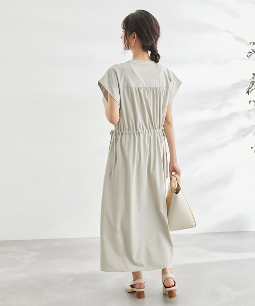 ROPE' PICNIC（ロペピクニック）の「撥水加工/ドロストデザインワンピース（ワンピース・レディース・チャコールグレー/ブルー/ベージュ系その他・38）」の8枚目の写真