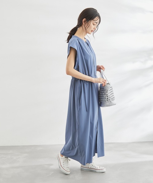 ROPE' PICNIC（ロペピクニック）の「撥水加工/ドロストデザインワンピース（ワンピース・レディース・チャコールグレー/ブルー/ベージュ系その他・38）」の12枚目の写真