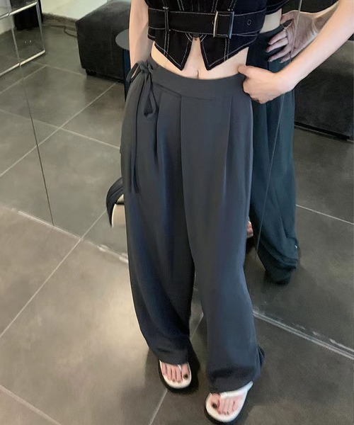 me+em select(ミームセレクト)の「※※【 3color / 3size 】華奢サイドリボンツータックスラックス(スラックス・レディース・ピンク/グレー/ブラック・MEDIUM/SMALL/LARGE)」の22枚目の写真