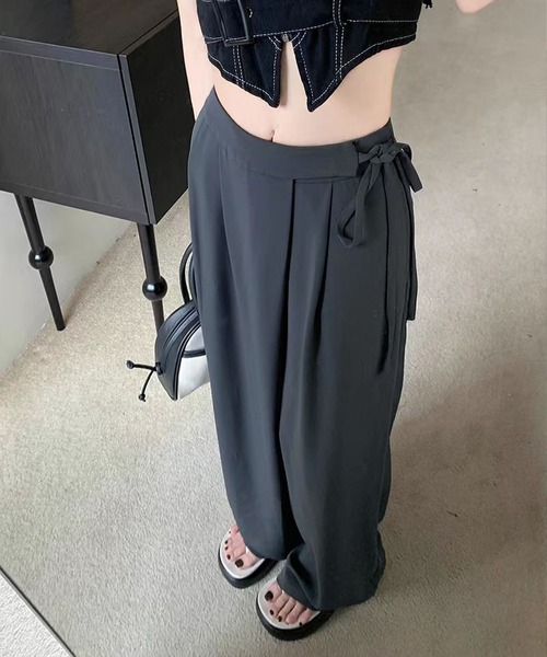 me+em select(ミームセレクト)の「※※【 3color / 3size 】華奢サイドリボンツータックスラックス(スラックス・レディース・ピンク/グレー/ブラック・MEDIUM/SMALL/LARGE)」の19枚目の写真