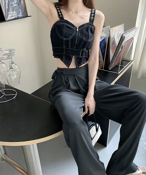 me+em select(ミームセレクト)の「※※【 3color / 3size 】華奢サイドリボンツータックスラックス(スラックス・レディース・ピンク/グレー/ブラック・MEDIUM/SMALL/LARGE)」の20枚目の写真