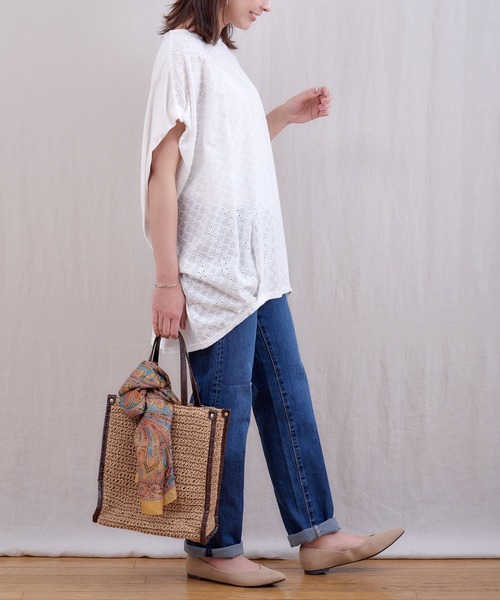 Fanaka（ファナカ）の「刺繍×カットソーチュニックプルオーバー（Tシャツ/カットソー・レディース・ベージュ/オフホワイト・FREE）」の3枚目の写真