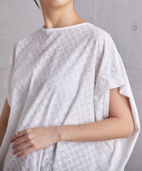 Fanaka（ファナカ）の「刺繍×カットソーチュニックプルオーバー（Tシャツ/カットソー・レディース・ベージュ/オフホワイト・FREE）」の9枚目の写真