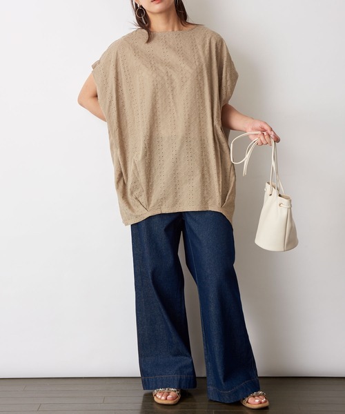 Fanaka（ファナカ）の「刺繍×カットソーチュニックプルオーバー（Tシャツ/カットソー・レディース・ベージュ/オフホワイト・FREE）」の14枚目の写真