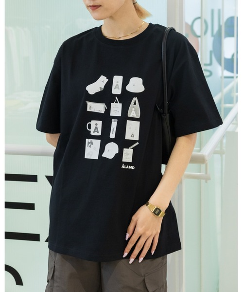 ALAND(エーランド)の「【UNISEX】ALAND/A goodsT2 2907383(Tシャツ/カットソー・レディース・ピンク/ブラック・MEDIUM/LARGE)」の1枚目の写真
