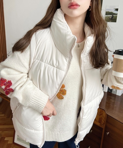 未使用級❤️YUKI TORII  花柄　アンサンブル　ダウンベスト　ピンク　L 未使用級❤️YUKI TORII 花柄 アンサンブル ダウンベスト ピンク L