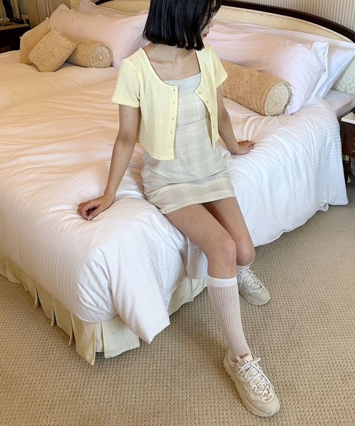 Heather(ヘザー)の「HOLiCシアーチェックワンピース 907259(ワンピース・レディース・ネイビー/ベージュ・FREE)」の19枚目の写真