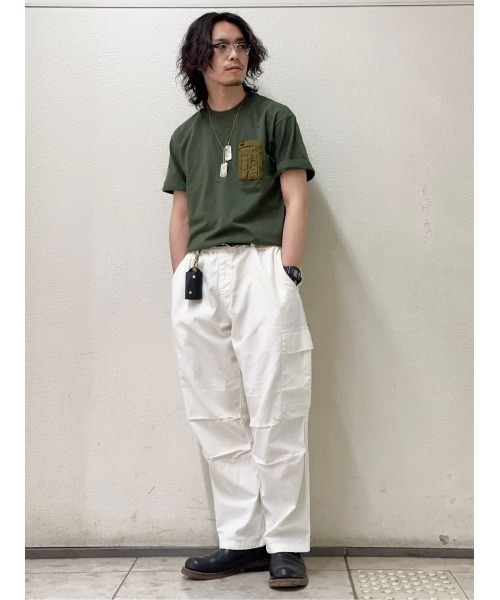 ※ALPHA(アルファ)の「【ALPHA】異素材ポケットTシャツ(Tシャツ/カットソー・メンズ・イエロー/ホワイト/ブラック/カーキブラウン・XL/L/M)」の17枚目の写真