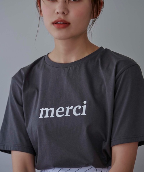 Edit Sheen(エディットシーン)の「メルシーロゴTシャツ(Tシャツ/カットソー・レディース・ホワイト/チャコールグレー・M)」の20枚目の写真
