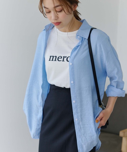 Edit Sheen(エディットシーン)の「メルシーロゴTシャツ(Tシャツ/カットソー・レディース・ホワイト/チャコールグレー・M)」の10枚目の写真