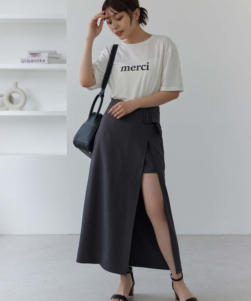 Edit Sheen(エディットシーン)の「メルシーロゴTシャツ(Tシャツ/カットソー・レディース・ホワイト/チャコールグレー・M)」の14枚目の写真
