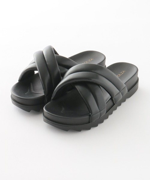 Honeys(ハニーズ)の「パデッドフラットサンダル(サンダル・レディース・ホワイト/ブラック・S/M/L)」の18枚目の写真