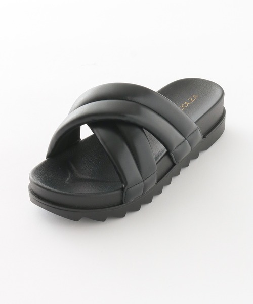 Honeys(ハニーズ)の「パデッドフラットサンダル(サンダル・レディース・ホワイト/ブラック・S/M/L)」の15枚目の写真