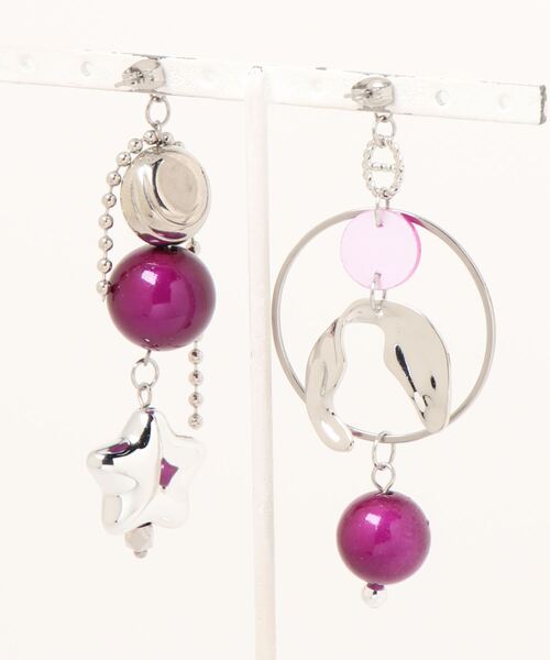 tone(トーン)の「【KKSHOP】スターのアシメピアス(MA)(ピアス(両耳用)・レディース・パープル系その他・FREE)」の2枚目の写真