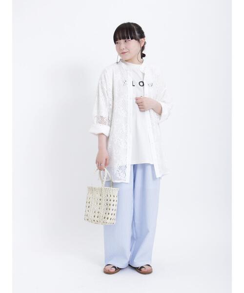 Samansa Mos2(サマンサ モスモス)の「◎レース羽織シャツ(シャツ/ブラウス・レディース・ブラック/キナリ/オフホワイト・F)」の18枚目の写真