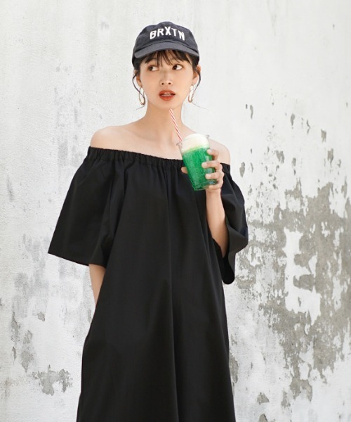 zootie(ズーティー)の「ワイドデザイン 2wayオールインワン(つなぎ/オールインワン・レディース・ブラック/ピンクベージュ・M)」の6枚目の写真