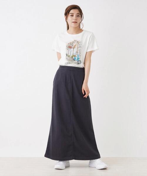 YANUK(ヤヌーク)の「【YANUK】ストレッチコラムスカート(スカート・レディース・ダークネイビー/ライトグリーン・2)」の12枚目の写真