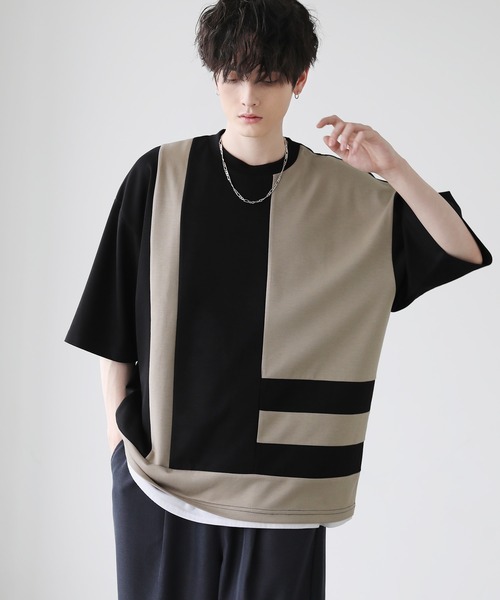 ASTRONOMY(アストロノミー)の「COOLダンボールアート切替Tシャツ(Tシャツ/カットソー・メンズ・ブルー系2/ブラック系2/ベージュ系2/ベージュ系/ブルー系・M/L)」の3枚目の写真