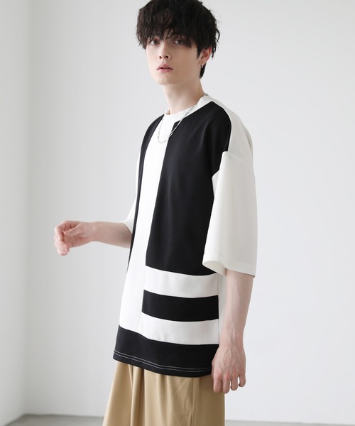 ASTRONOMY(アストロノミー)の「COOLダンボールアート切替Tシャツ(Tシャツ/カットソー・メンズ・ブルー系2/ブラック系2/ベージュ系2/ベージュ系/ブルー系・M/L)」の6枚目の写真