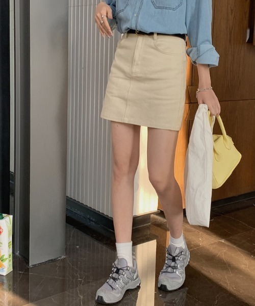 【セール】カラーツイルミニスカート（スカート）｜deux amour（ドゥーザムール）