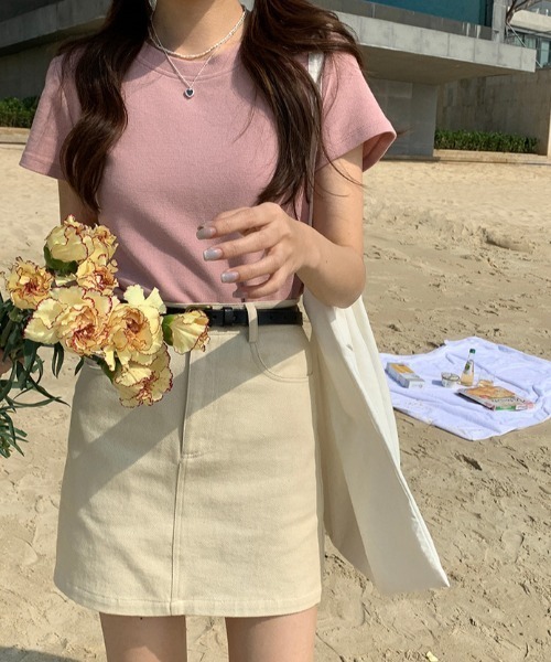 【セール】カラーツイルミニスカート（スカート）｜deux amour（ドゥーザムール）