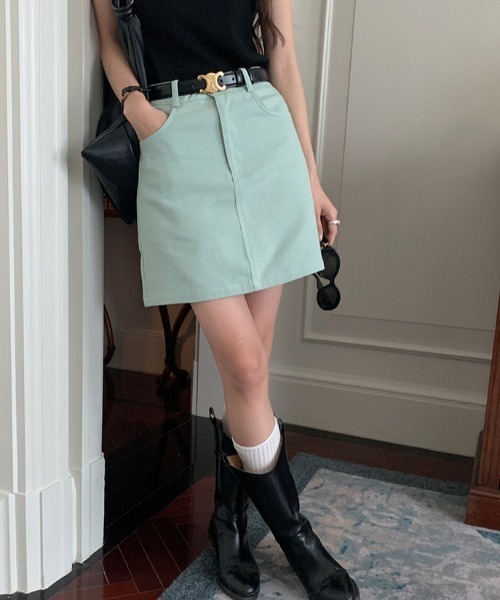 【セール】カラーツイルミニスカート（スカート）｜deux amour（ドゥーザムール）