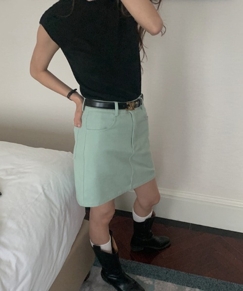 【セール】カラーツイルミニスカート（スカート）｜deux amour（ドゥーザムール）