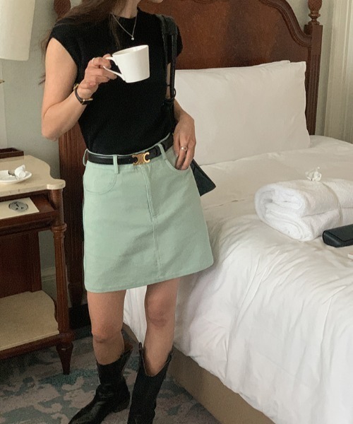 【セール】カラーツイルミニスカート（スカート）｜deux amour（ドゥーザムール）