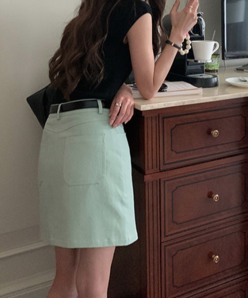 【セール】カラーツイルミニスカート（スカート）｜deux amour（ドゥーザムール）