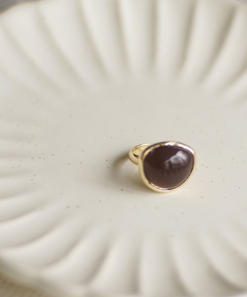 dictionary（ディクショナリー）の「カラー ストーン リング 【 DICTIONARY / ディクショナリー 】（リング・レディース・ホワイト/ブラック/ダークブラウン/ブラウン/レッド/シルバー/オレンジ/アイボリー/エメラルド/ブラウン系/ゴールド/ナチュラル・FREE/15号）」の7枚目の写真