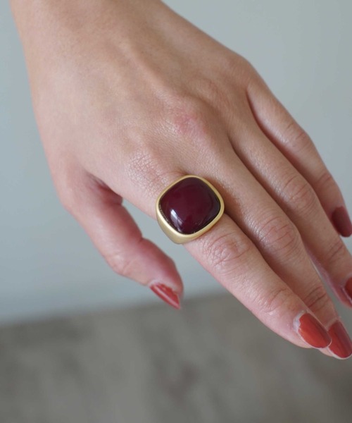 dictionary（ディクショナリー）の「カラー ストーン リング 【 DICTIONARY / ディクショナリー 】（リング・レディース・ホワイト/ブラック/ダークブラウン/ブラウン/レッド/シルバー/オレンジ/アイボリー/エメラルド/ブラウン系/ゴールド/ナチュラル・FREE/15号）」の9枚目の写真