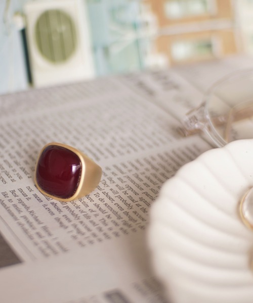 dictionary（ディクショナリー）の「カラー ストーン リング 【 DICTIONARY / ディクショナリー 】（リング・レディース・ホワイト/ブラック/ダークブラウン/ブラウン/レッド/シルバー/オレンジ/アイボリー/エメラルド/ブラウン系/ゴールド/ナチュラル・FREE/15号）」の13枚目の写真