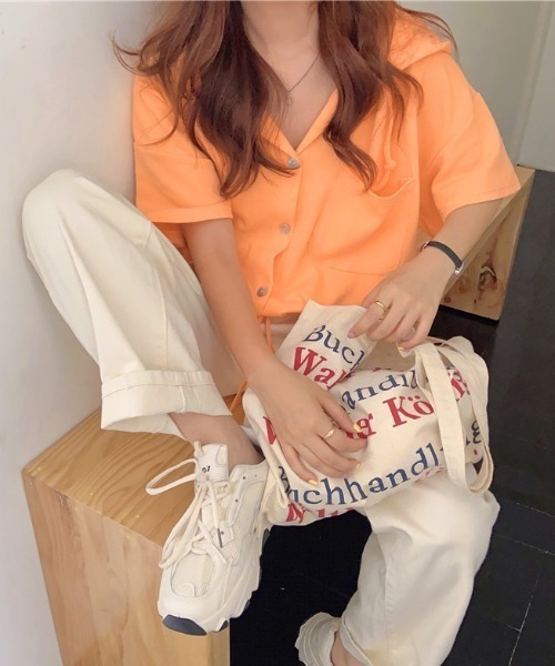 SHEENA(シーナ)の「裾ドロスト半袖パーカー(Tシャツ/カットソー・レディース・ライトパープル/オレンジ/ホワイト/グレー・M)」の6枚目の写真