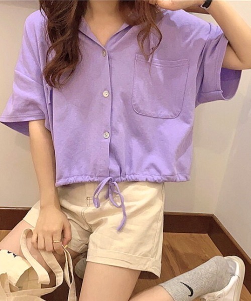 SHEENA(シーナ)の「裾ドロスト半袖パーカー(Tシャツ/カットソー・レディース・ライトパープル/オレンジ/ホワイト/グレー・M)」の21枚目の写真