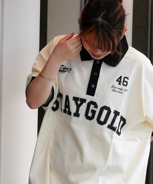 STAY GOLD（ステイゴールド）の「【STAYGOLD】ヘビーウェイト ビッグポロ / Heavyweight big polo（Tシャツ/カットソー・メンズ・ナチュラル/ワイン/ネイビー/グリーン・FREE）」の2枚目の写真