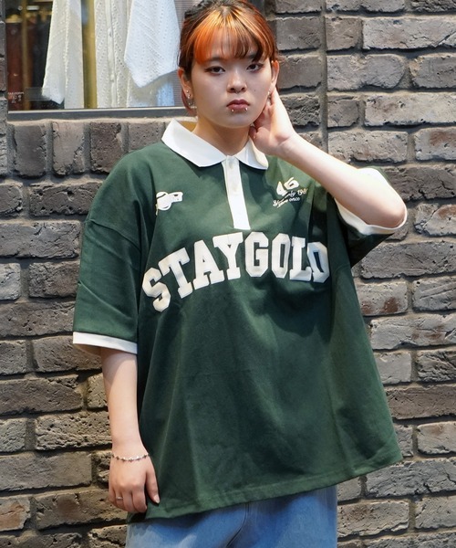 STAY GOLD（ステイゴールド）の「【STAYGOLD】ヘビーウェイト ビッグポロ / Heavyweight big polo（Tシャツ/カットソー・メンズ・ナチュラル/ワイン/ネイビー/グリーン・FREE）」の6枚目の写真