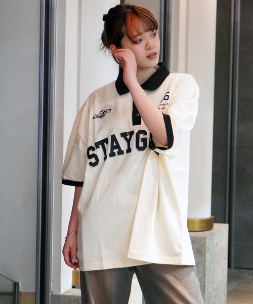 STAY GOLD（ステイゴールド）の「【STAYGOLD】ヘビーウェイト ビッグポロ / Heavyweight big polo（Tシャツ/カットソー・メンズ・ナチュラル/ワイン/ネイビー/グリーン・FREE）」の18枚目の写真