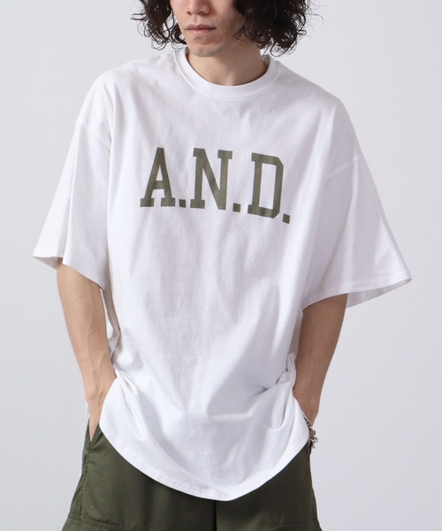FUNALIVE(ファンアライブ)の「ラウンドヘム半袖プリントTシャツ(Tシャツ/カットソー・メンズ・ベージュ/ネイビー/オレンジ/ミント/チャコール/ホワイト/グリーン/ベージュ系/グリーン系/チャコールグレー/杢グレー/グリーン系1/ネイビー系/ホワイト系/ホワイト系1/ホワイト系2・L/XL/M)」の5枚目の写真