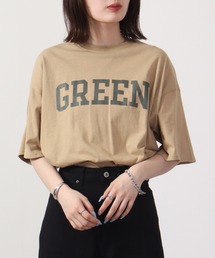 ラウンドヘム半袖プリントTシャツ