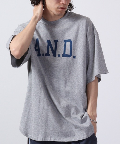 FUNALIVE(ファンアライブ)の「ラウンドヘム半袖プリントTシャツ(Tシャツ/カットソー・メンズ・ベージュ/ネイビー/オレンジ/ミント/チャコール/ホワイト/グリーン/ベージュ系/グリーン系/チャコールグレー/杢グレー/グリーン系1/ネイビー系/ホワイト系/ホワイト系1/ホワイト系2・L/XL/M)」の7枚目の写真