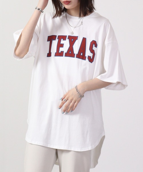 FUNALIVE(ファンアライブ)の「ラウンドヘム半袖プリントTシャツ(Tシャツ/カットソー・メンズ・ベージュ/ネイビー/オレンジ/ミント/チャコール/ホワイト/グリーン/ベージュ系/グリーン系/チャコールグレー/杢グレー/グリーン系1/ネイビー系/ホワイト系/ホワイト系1/ホワイト系2・L/XL/M)」の2枚目の写真