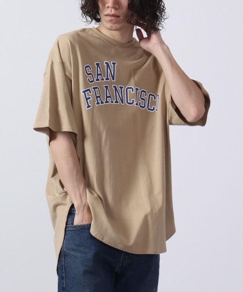 FUNALIVE(ファンアライブ)の「ラウンドヘム半袖プリントTシャツ(Tシャツ/カットソー・メンズ・ベージュ/ネイビー/オレンジ/ミント/チャコール/ホワイト/グリーン/ベージュ系/グリーン系/チャコールグレー/杢グレー/グリーン系1/ネイビー系/ホワイト系/ホワイト系1/ホワイト系2・L/XL/M)」の18枚目の写真