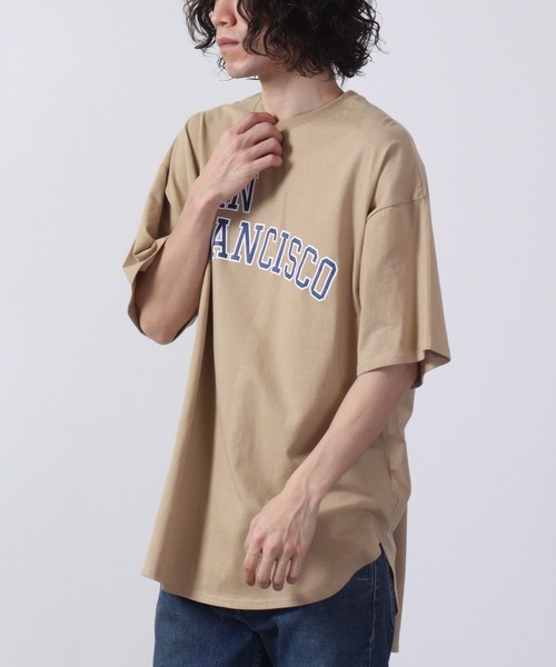 FUNALIVE(ファンアライブ)の「ラウンドヘム半袖プリントTシャツ(Tシャツ/カットソー・メンズ・ベージュ/ネイビー/オレンジ/ミント/チャコール/ホワイト/グリーン/ベージュ系/グリーン系/チャコールグレー/杢グレー/グリーン系1/ネイビー系/ホワイト系/ホワイト系1/ホワイト系2・L/XL/M)」の19枚目の写真