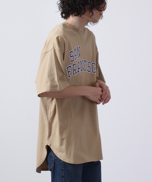 FUNALIVE(ファンアライブ)の「ラウンドヘム半袖プリントTシャツ(Tシャツ/カットソー・メンズ・ベージュ/ネイビー/オレンジ/ミント/チャコール/ホワイト/グリーン/ベージュ系/グリーン系/チャコールグレー/杢グレー/グリーン系1/ネイビー系/ホワイト系/ホワイト系1/ホワイト系2・L/XL/M)」の21枚目の写真