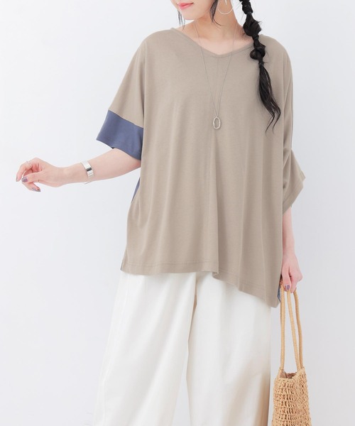 n'OrLABEL（ノアールレーベル）の「【廃盤】『前後2way配色アシメデザインカットソー』（Tシャツ/カットソー・レディース・パープル/グレイッシュベージュ・FREE）」の12枚目の写真