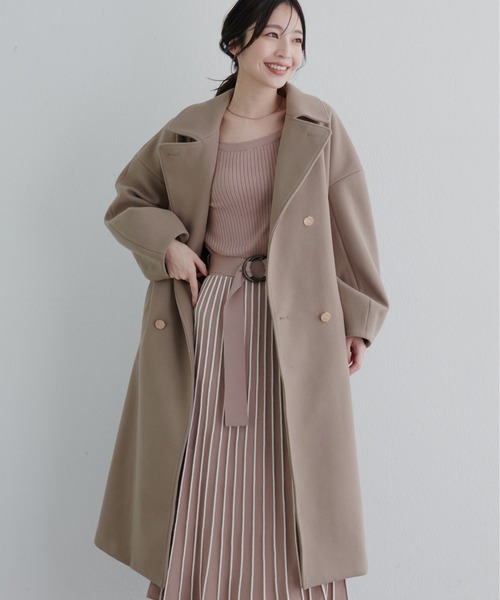 natural couture(ナチュラルクチュール)の「配色ニットプリーツワンピース(ワンピース・レディース・グレイッシュベージュ/ミント/ボルドー/ネイビー/ブラック/チャコールグレー・FREE)」の4枚目の写真