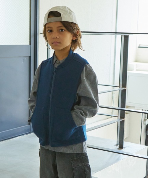 PAIRMANON STREET（ペアマノンストリート）の「【PAIRMANON STREET】襟リブ フロントポケット付き ベスト（ベスト・キッズ・ブラウン/ブラック系その他/グレー/ネイビー・120/110/130/100/140/90/150）」の4枚目の写真