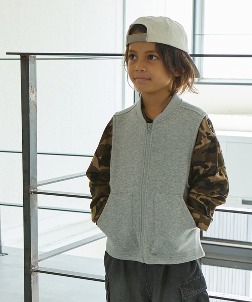 PAIRMANON STREET（ペアマノンストリート）の「【PAIRMANON STREET】襟リブ フロントポケット付き ベスト（ベスト・キッズ・ブラウン/ブラック系その他/グレー/ネイビー・120/110/130/100/140/90/150）」の3枚目の写真